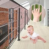 XiYee Treppen Schutznetz, 3 Meter Geländer Sicherheitsnetz, Sicherheitsnetz, Treppenschutznetz für Kinder, Baby Balkonnetz, Sicherheitsnetz für Kinder, Treppenschutznetz Baby, Safety Net (Brown)