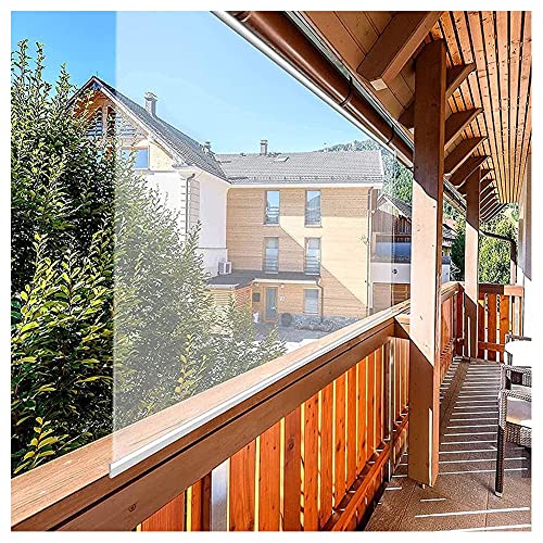 XJJUN Outdoor-Rollos, Transparenter PVC Wasserdichter Winddichter Antistatischer Trennvorhang, Für Büro-Service-Theken-Balkon (Color : Klar, Size : 0.6x2m)
