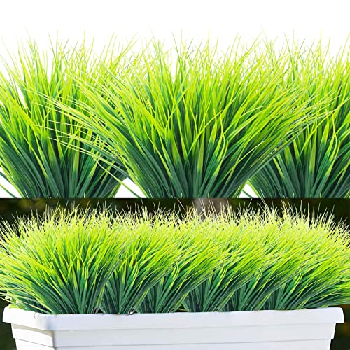 WOIRROIP Künstliche Gräser,10 Bündel künstliches Weizengras künstliche Pflanzen Außenbereich Kein Verblassen, künstliche Kunststoffpflanzen, Garten-Fensterkasten, Dekoration