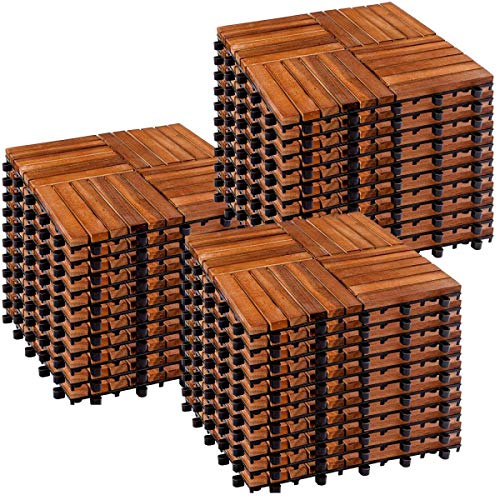 STILISTA® Holzfliesen, FSC®-zertifiziertes Akazienholz, 30 x 30 cm, 1 m² 2 m² 3 m² oder 5 m² - Auswahl 3 m² (33er Set)