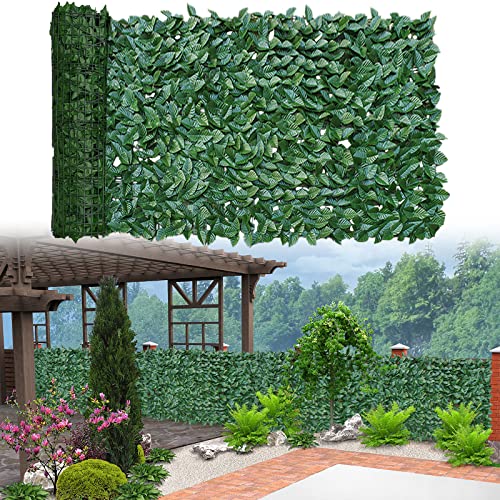 HUIMO Künstliche balkon sichtschutz, Künstliche Efeu Garten Sichtschutzzaun, Künstliche Zaun Hecke Zaunsiebung für Garten Außenwohnung Balkon Terrasse Veranda Deck Wanddekoration, 1 x 3m