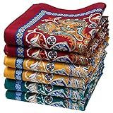 merrysquare - Feine Taschentücher mit Orientalischen Motiven - Modell SAMARKAND -Durchschnittliche Größe 35cm x 35cm - 6 Stück - 100% Baumwolle