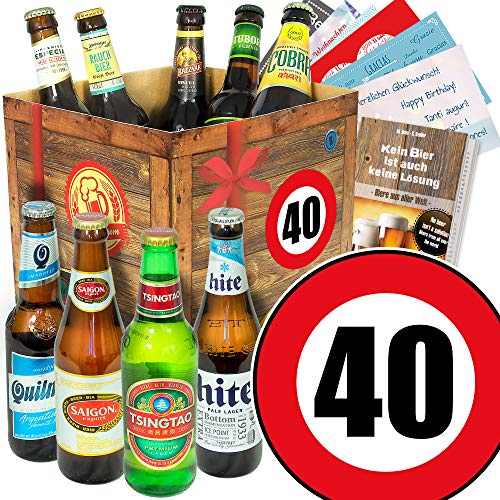 40. Geburtstag - Bier Set mit 9 Bieren der Welt - Bier Geschenke für Männer