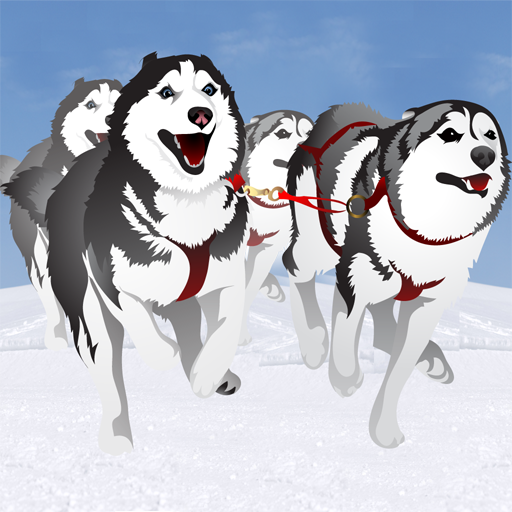 Hundeschlittenfahrten im Winter Rennen: der Hund kaltes Eis Schlitten im Nordpol - Gratis-Edition