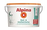 Alpina Bad- und Küchenfarbe in weiß matt – Anti-Schimmel Wandfarbe für Feuchträume – ergiebig, gut deckend & reinigungsfähig – 5 Liter